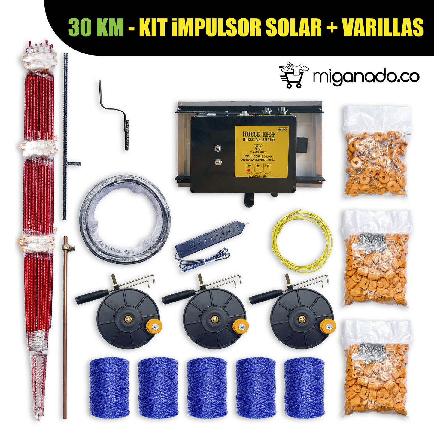 30 km - Kit impulsor solar mini + Varillas