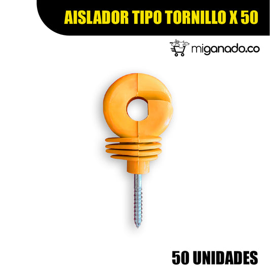 Aisladores tipo tornillo (50 unidades)