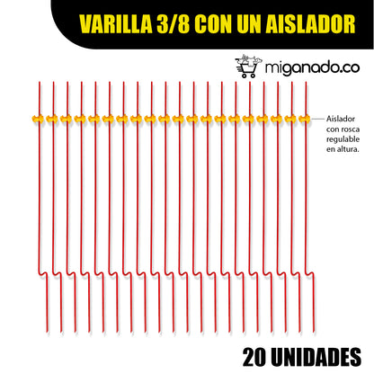 Varilla 3/8 con un aislador regulable